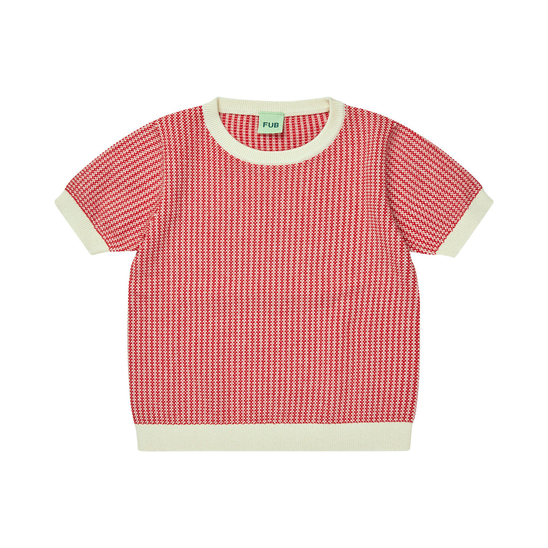 FUB Ecru/Ruby Red Two Color Top