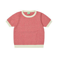 FUB Ecru/Ruby Red Two Color Top