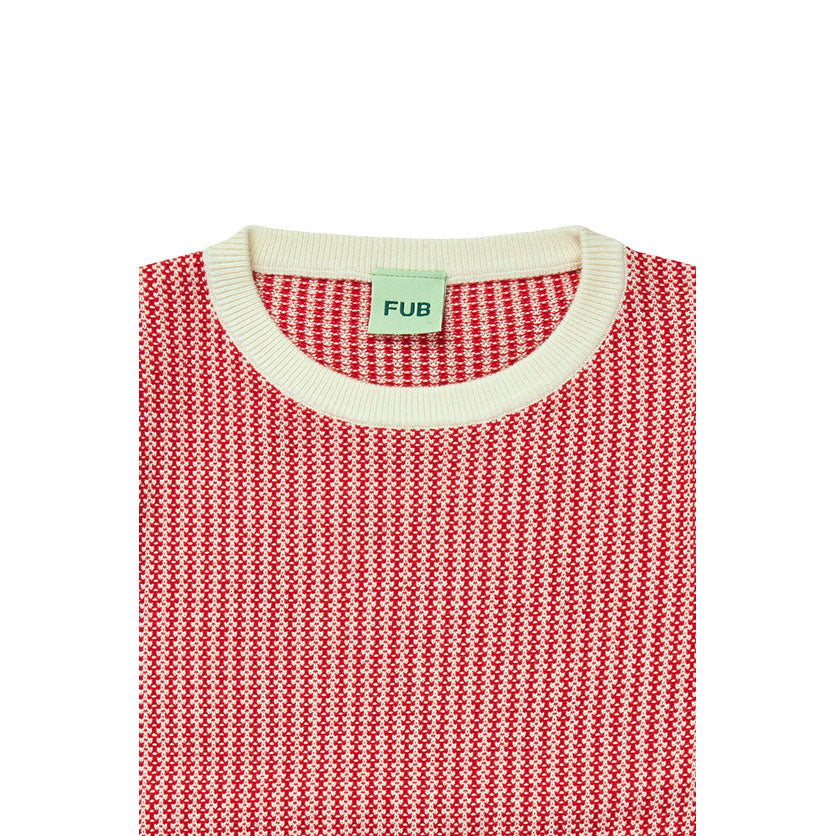 FUB Ecru/Ruby Red Two Color Top