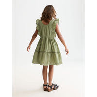 Scotch Shrunk Oil Green Jacquard Dress