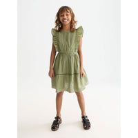 Scotch Shrunk Oil Green Jacquard Dress