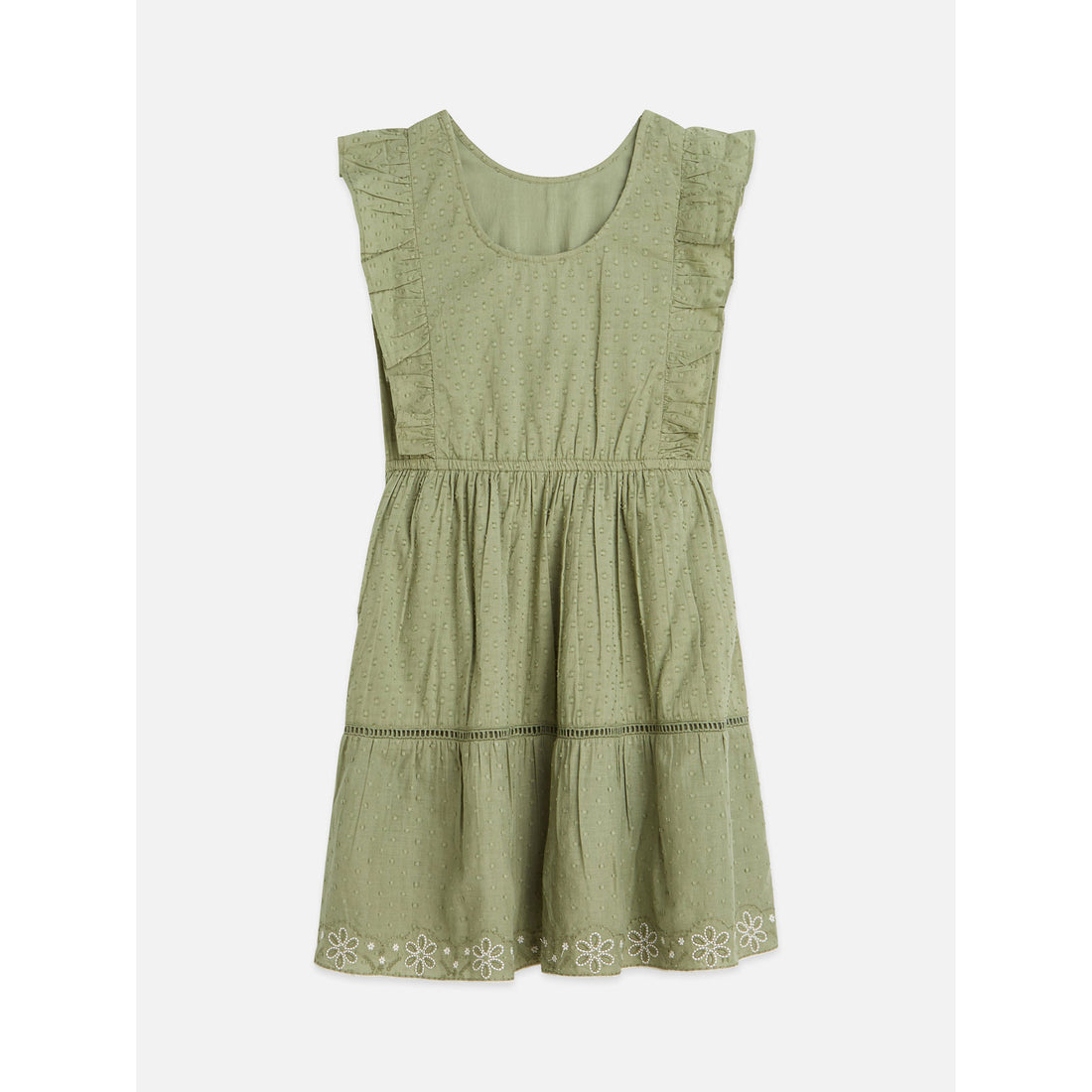 Scotch Shrunk Oil Green Jacquard Dress