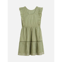 Scotch Shrunk Oil Green Jacquard Dress