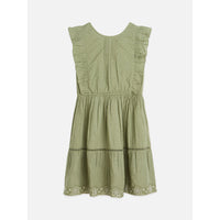 Scotch Shrunk Oil Green Jacquard Dress