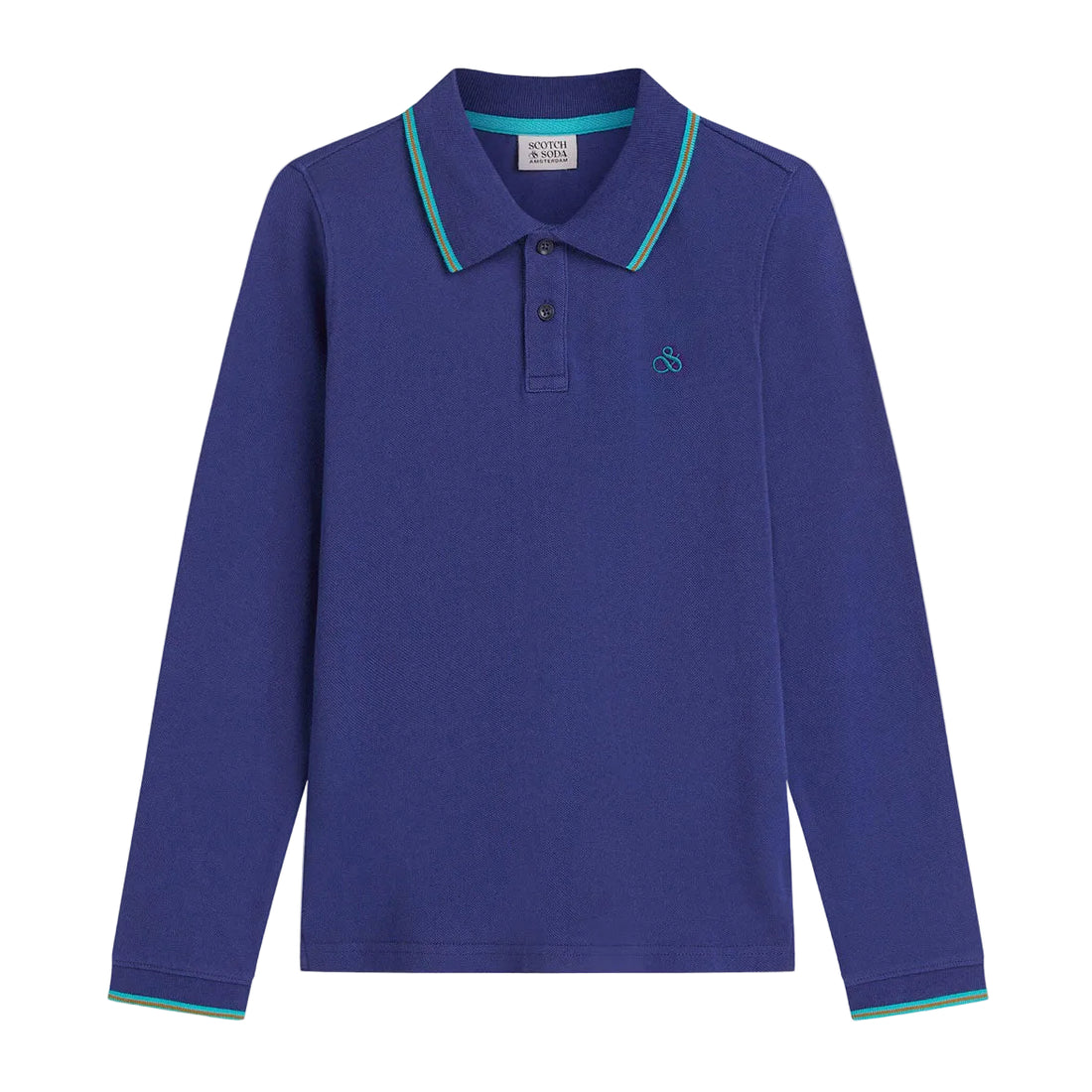 Scotch Shrunk  Twilight Blue Contrast Tipping Pique Polo