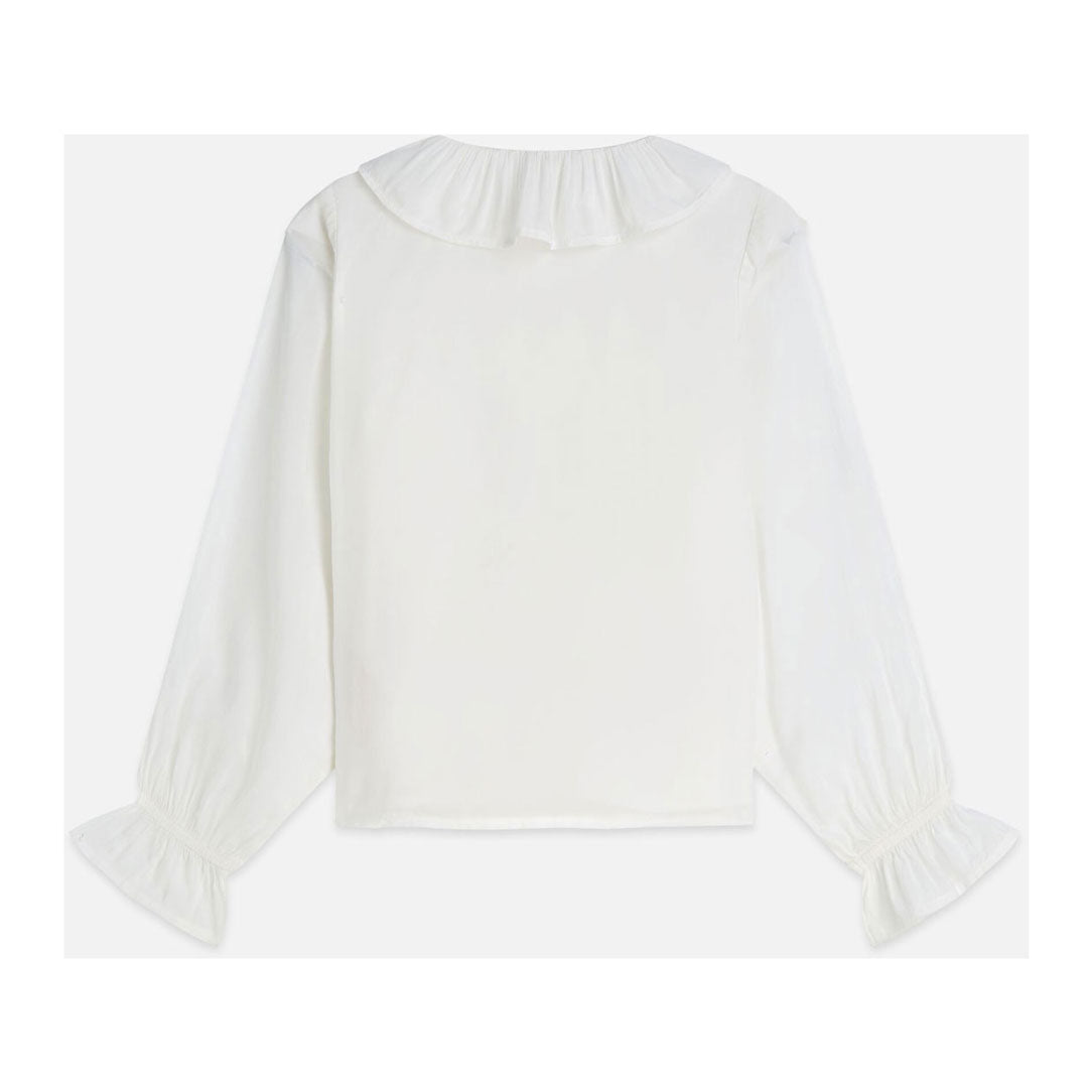 Scotch Shrunk White Ruched Gold Button Shirt