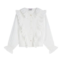 Scotch Shrunk White Ruched Gold Button Shirt