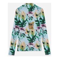 Scotch Shrunk  Watercolor Flower Cerulean Printed Viscose Tee