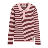 Scotch Shrunk  Orchid Pink / New Maroon Stripe Polo