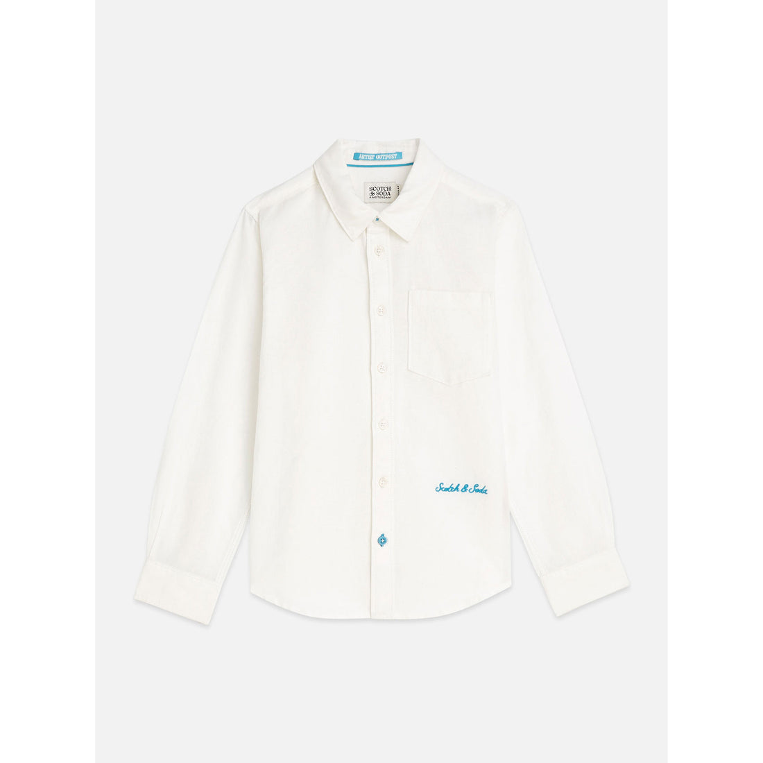 Scotch Shrunk Bright White Linen Shirt