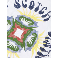 Scotch Shrunk Bright White Front And Back Artwork T-Shirt