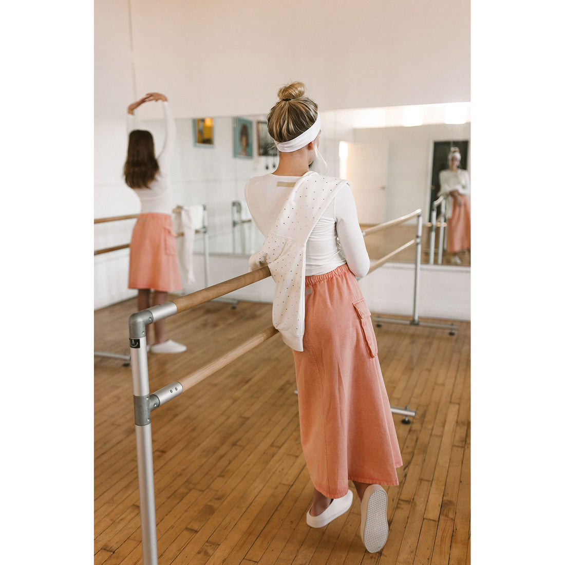 Elements Peach Wash Maxi Cargo Skirt