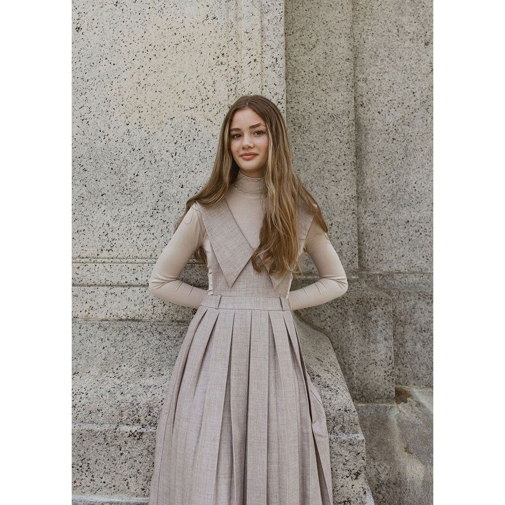 Darlin Oatmeal Pleated Jumper