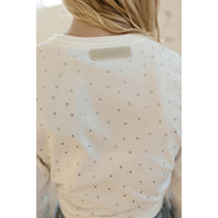 Elements White Rhinestones Boxy Tee