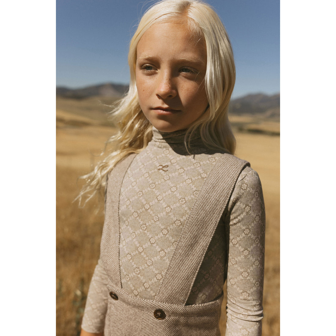 L by Ladida Floral Grid Printed Turtleneck