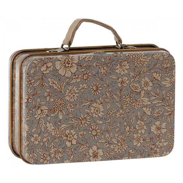Maileg Small suitcase, Bloom -Grey