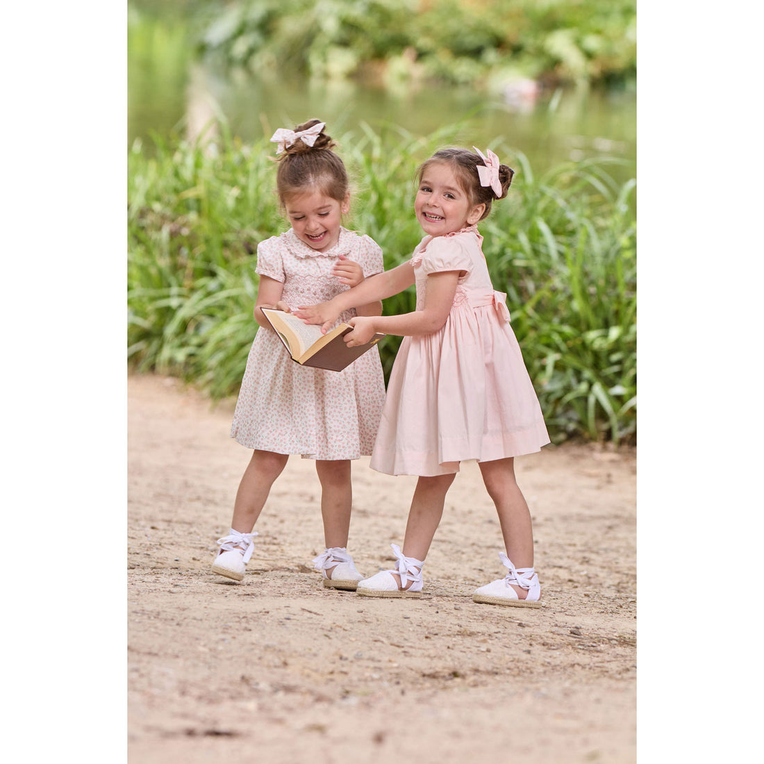Kidiwi Daisy Pink Print Petronille, Smocked Dress