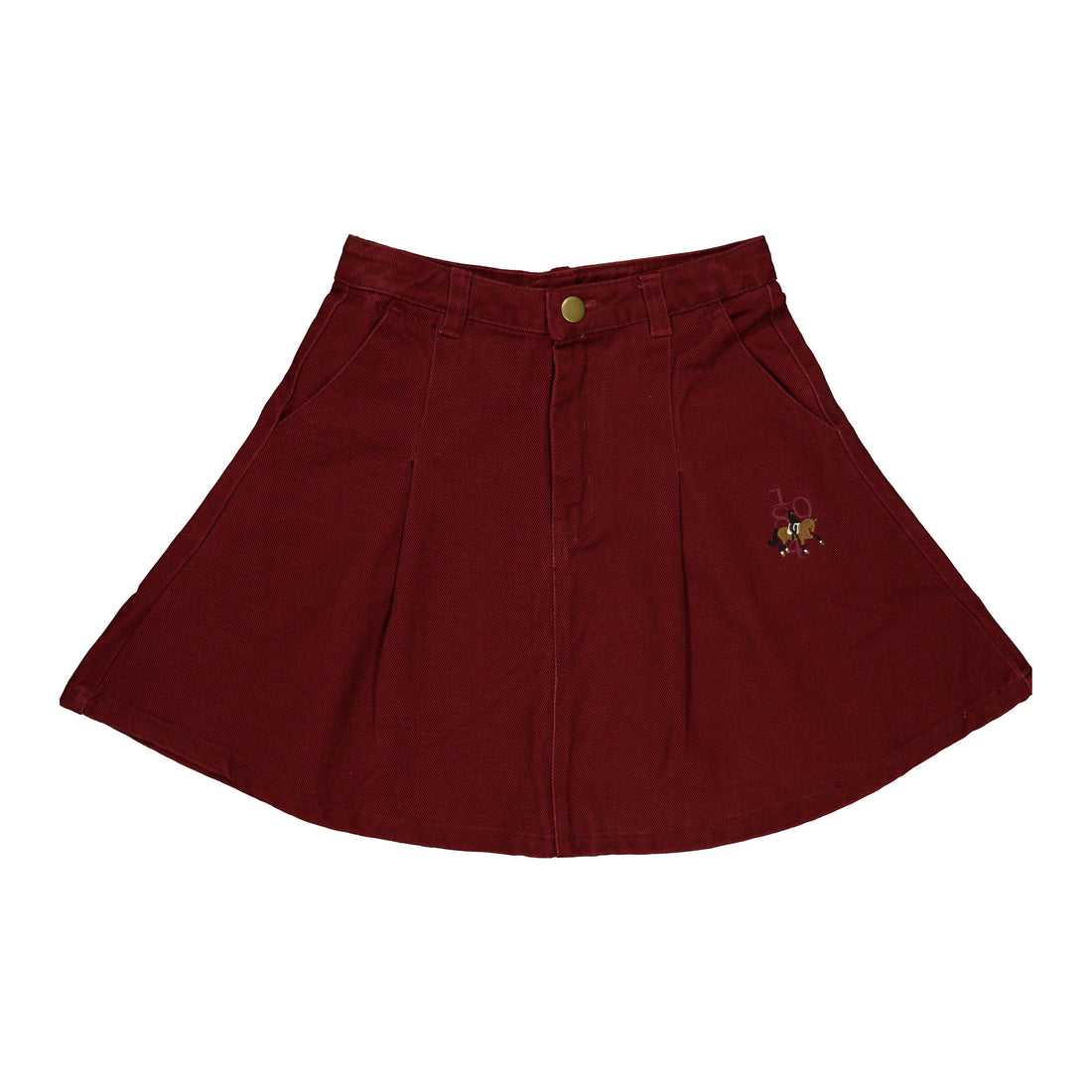 1984 Burgundy Pleated Skirt