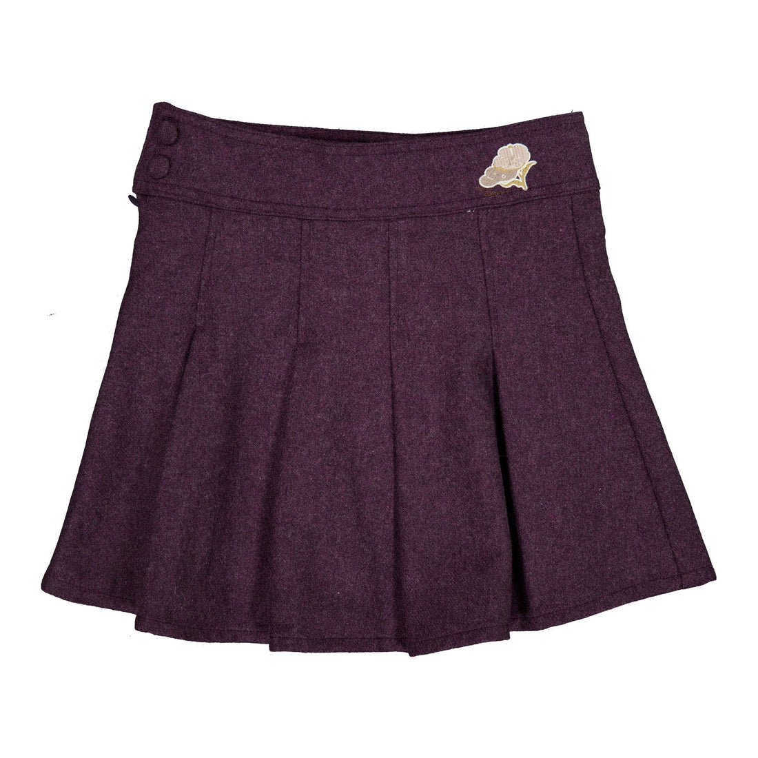 1984 Purple Wool Pleated Skirt