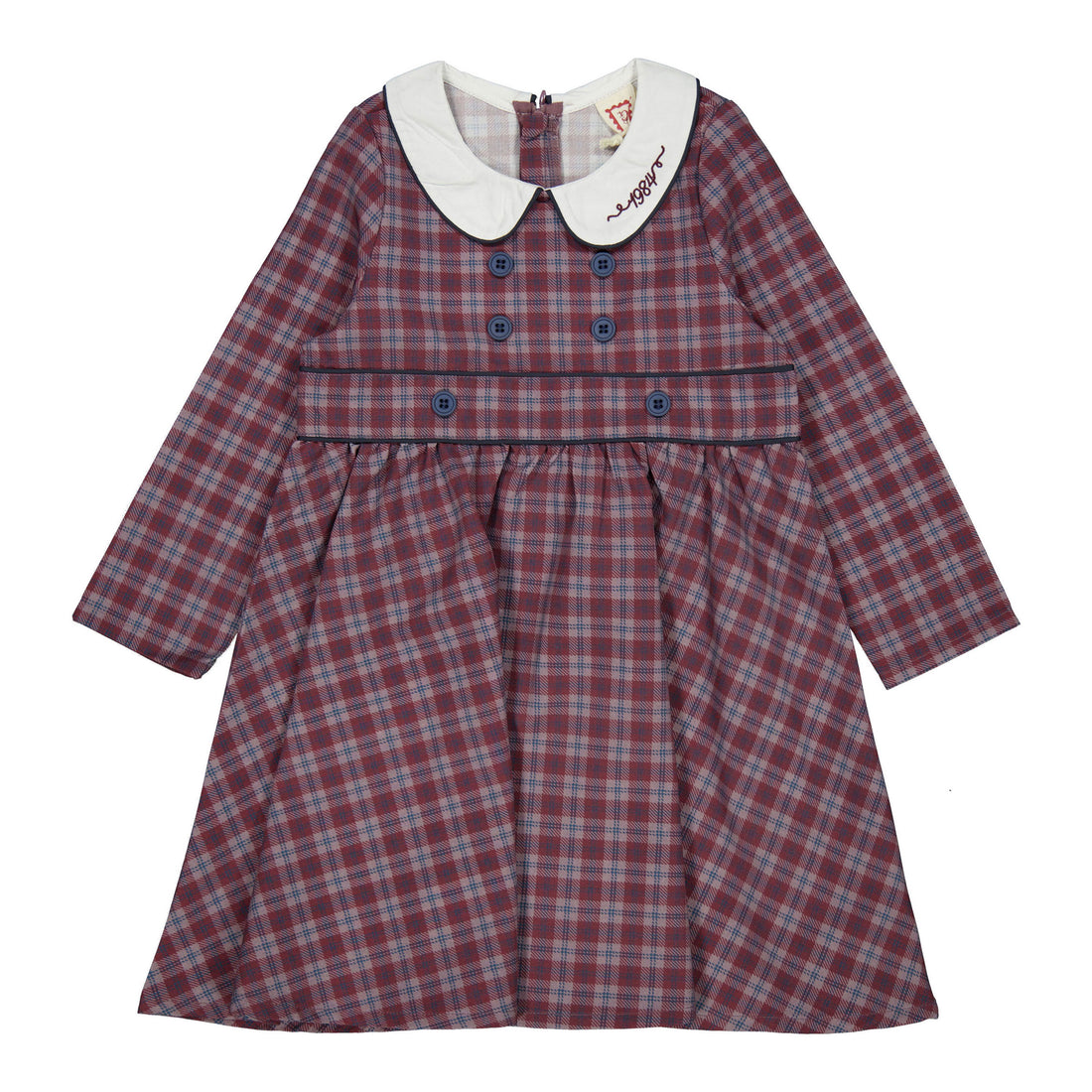 1984 Wine Plaid Wool Dress