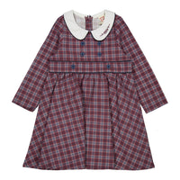 1984 Wine Plaid Wool Dress