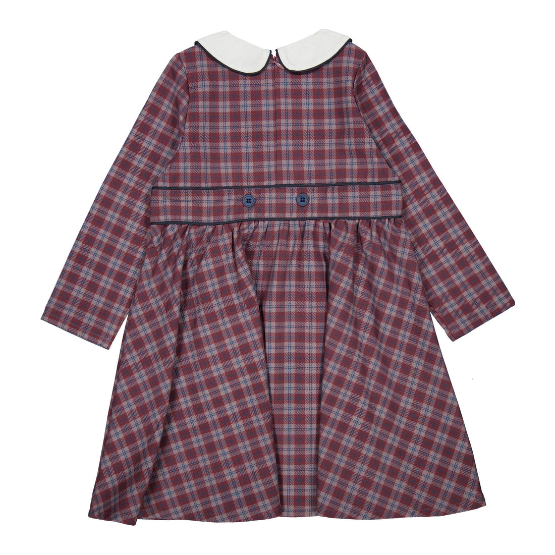 1984 Wine Plaid Wool Dress