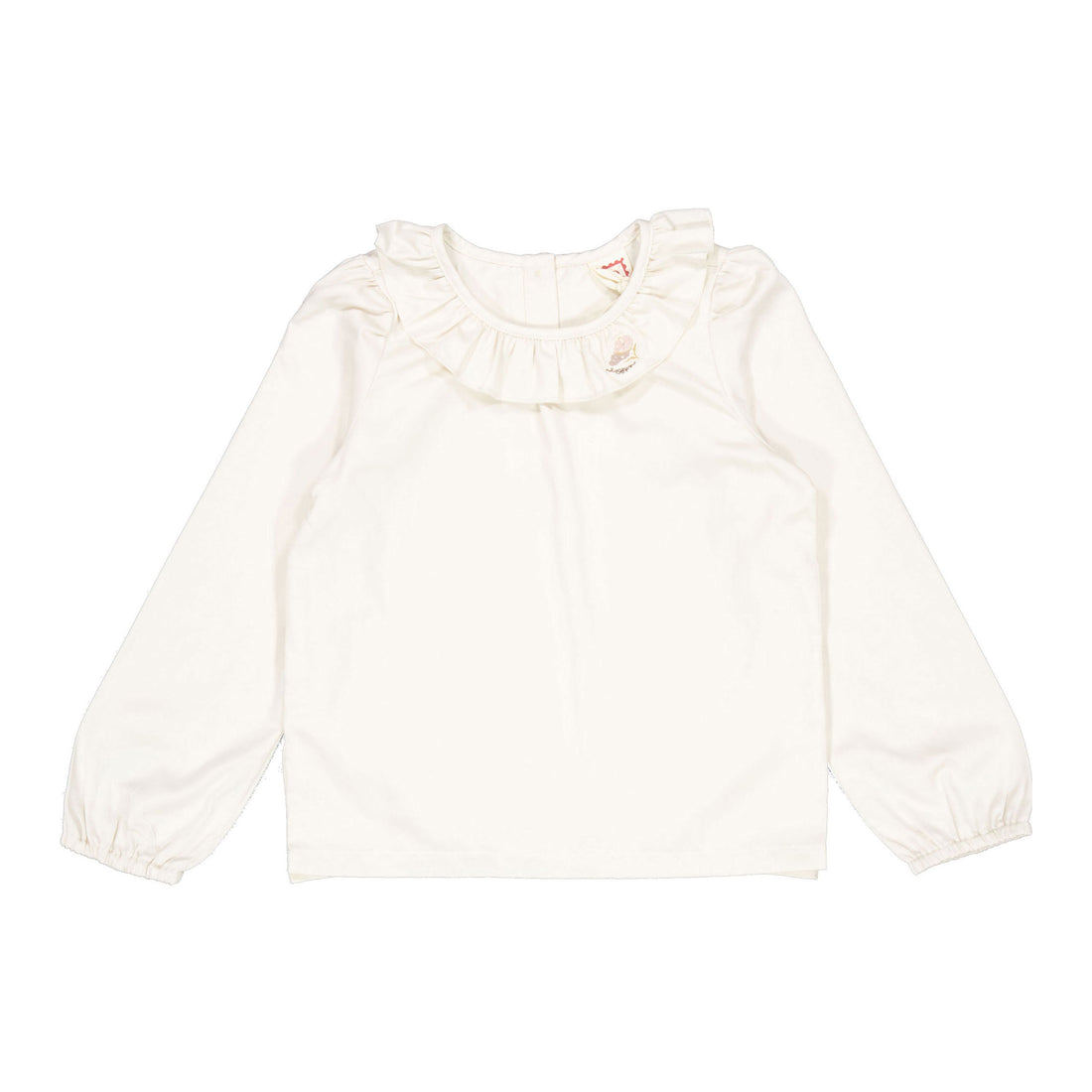 1984 Cream Ruffle Collar Blouse