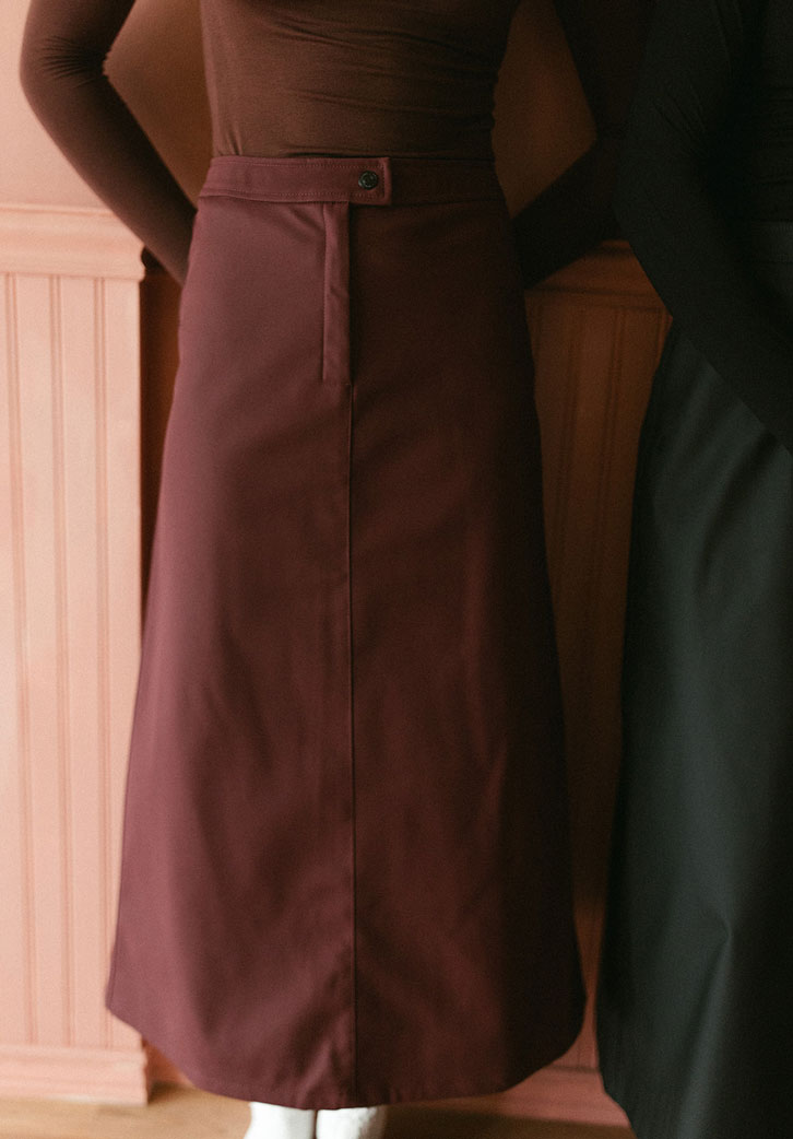 ELEMENTS Bright Umber Leather Maxi Skirt