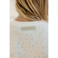 Elements White Rhinestones Boxy Tee