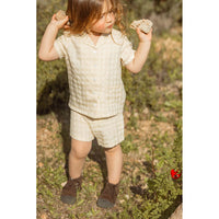 L by Ladida Yellow Check Grandpa Shirt