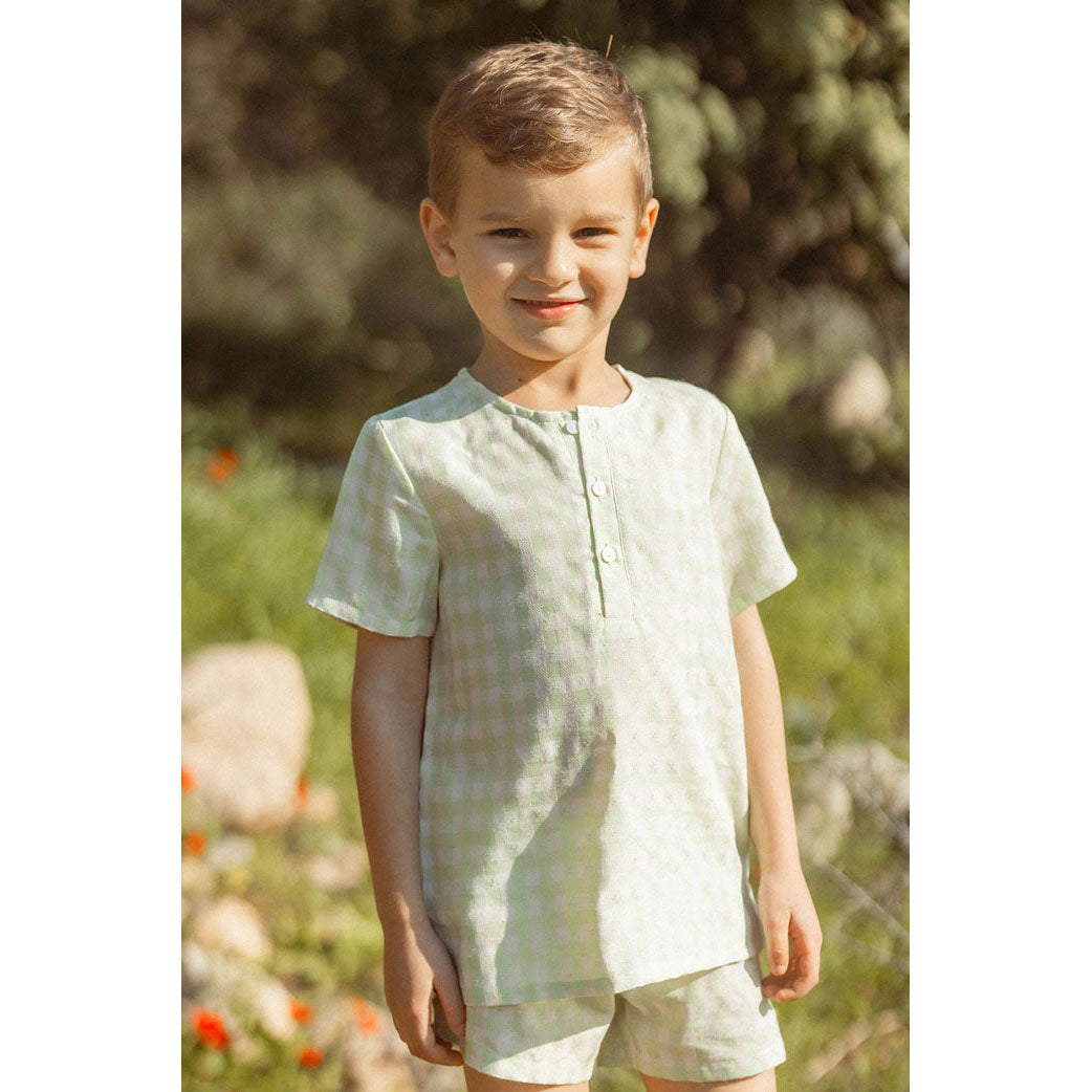 L by Ladida Lime Check Tunic