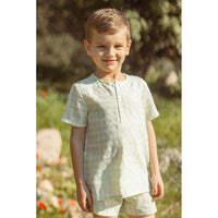 L by Ladida Lime Check Side Button Shorts