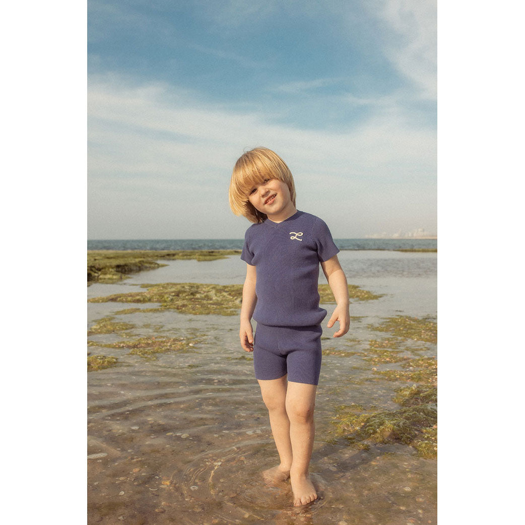 L by Ladida Periwinkle Ribbed Knit Sweater