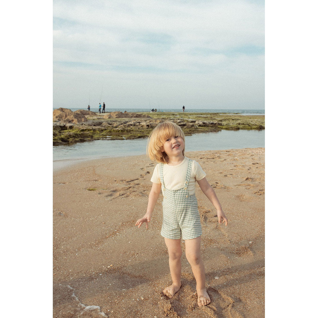 L by Ladida Green Logo Printed Overalls