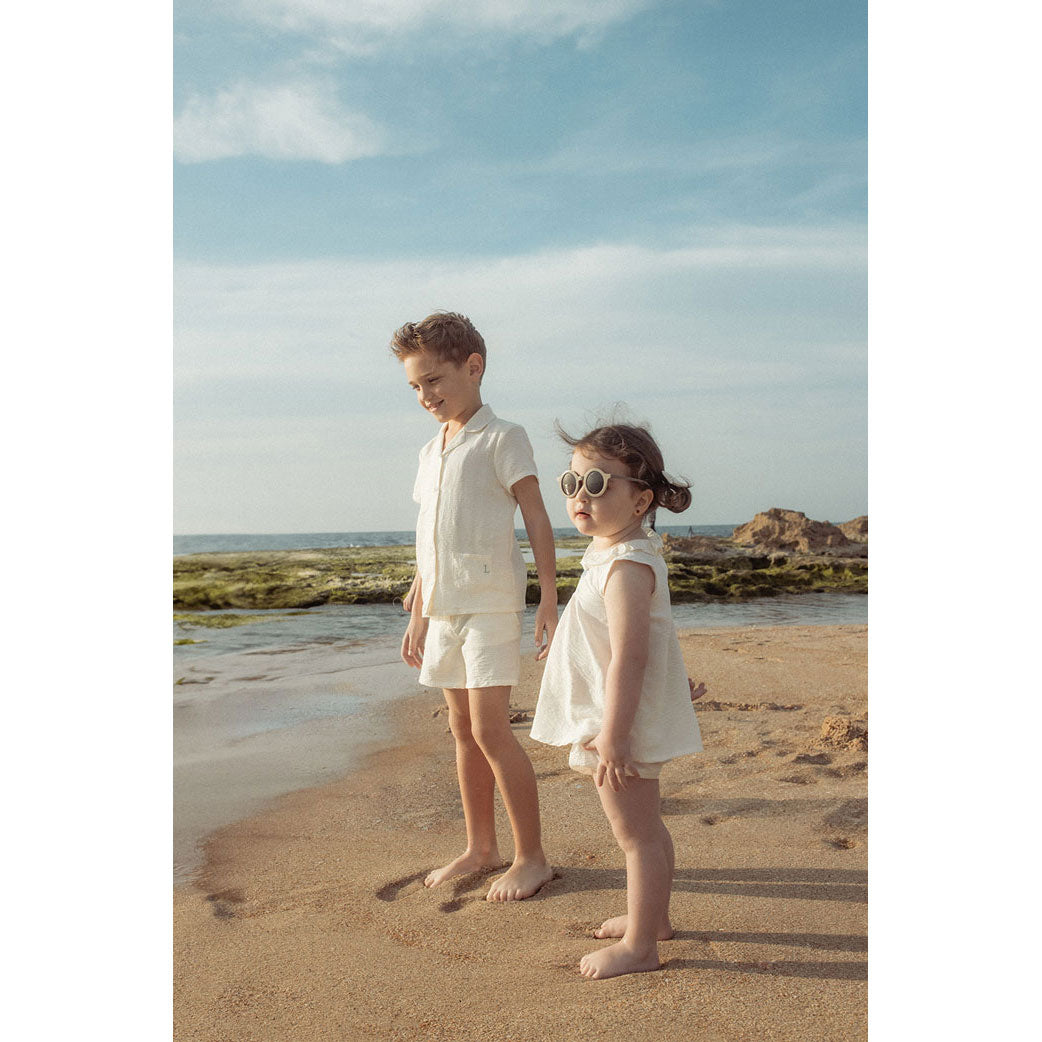 L by Ladida Cream Gauze Shorts