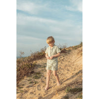 L by Ladida Green Logo Printed Grandpa Shirt