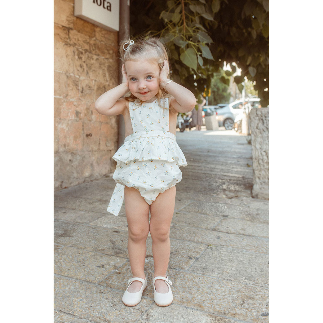 Noma Tan Vine Embroidery Romper