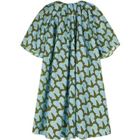 JNBY Blue Printed Short Sleeve Dress