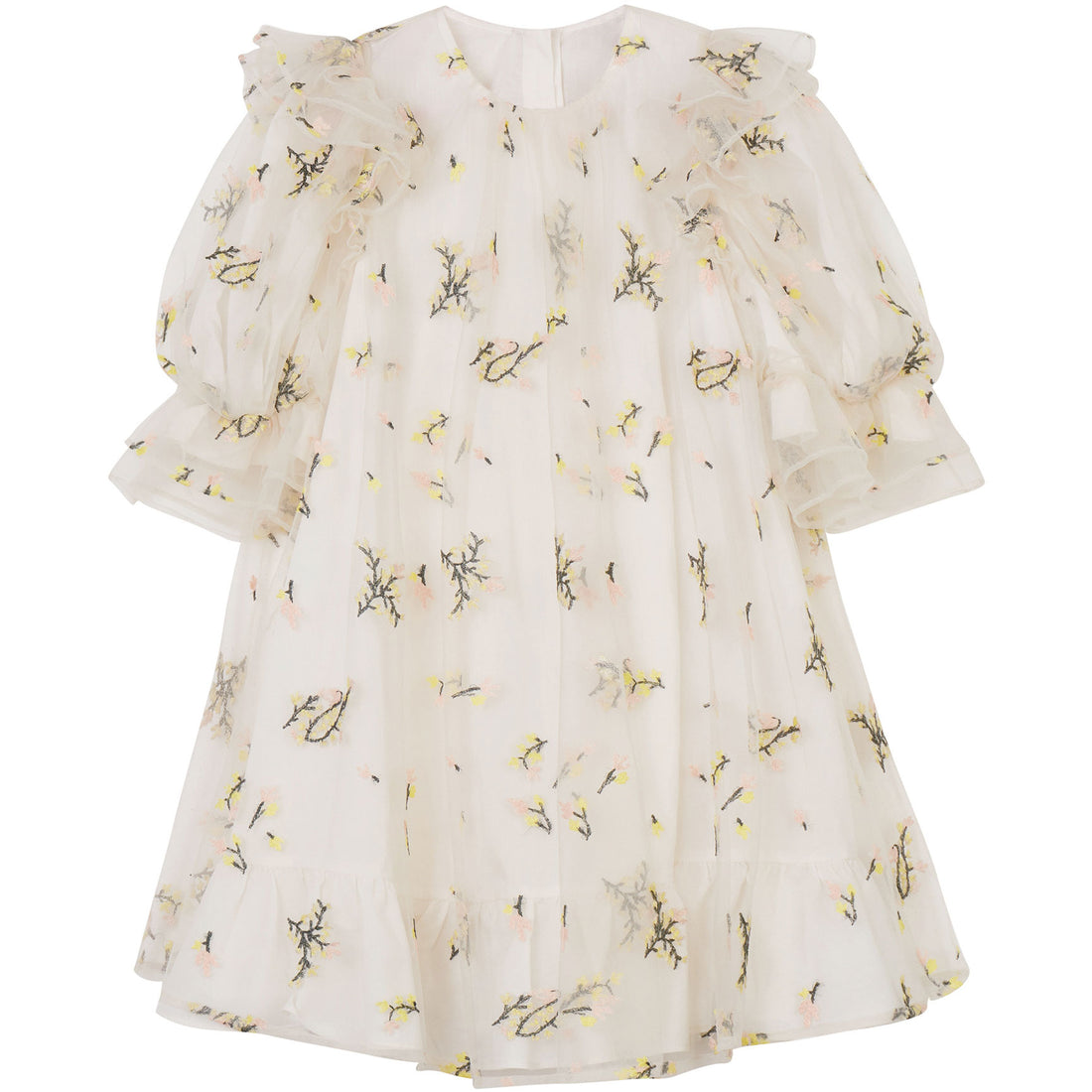 JNBY Off White Tulle Embroidered Dress