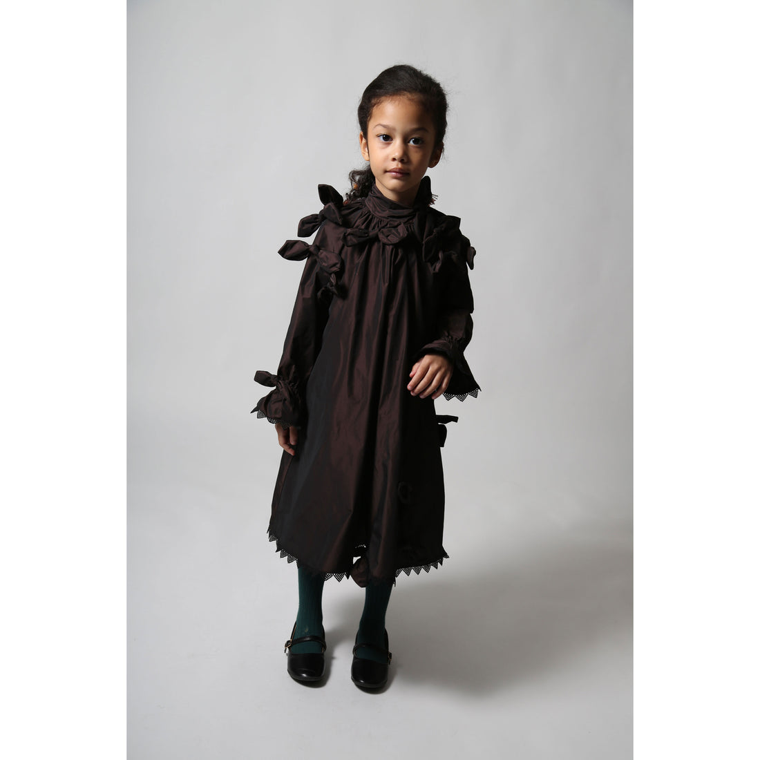 Tia Cibani Raisin Estrella Bow Embellished Frock