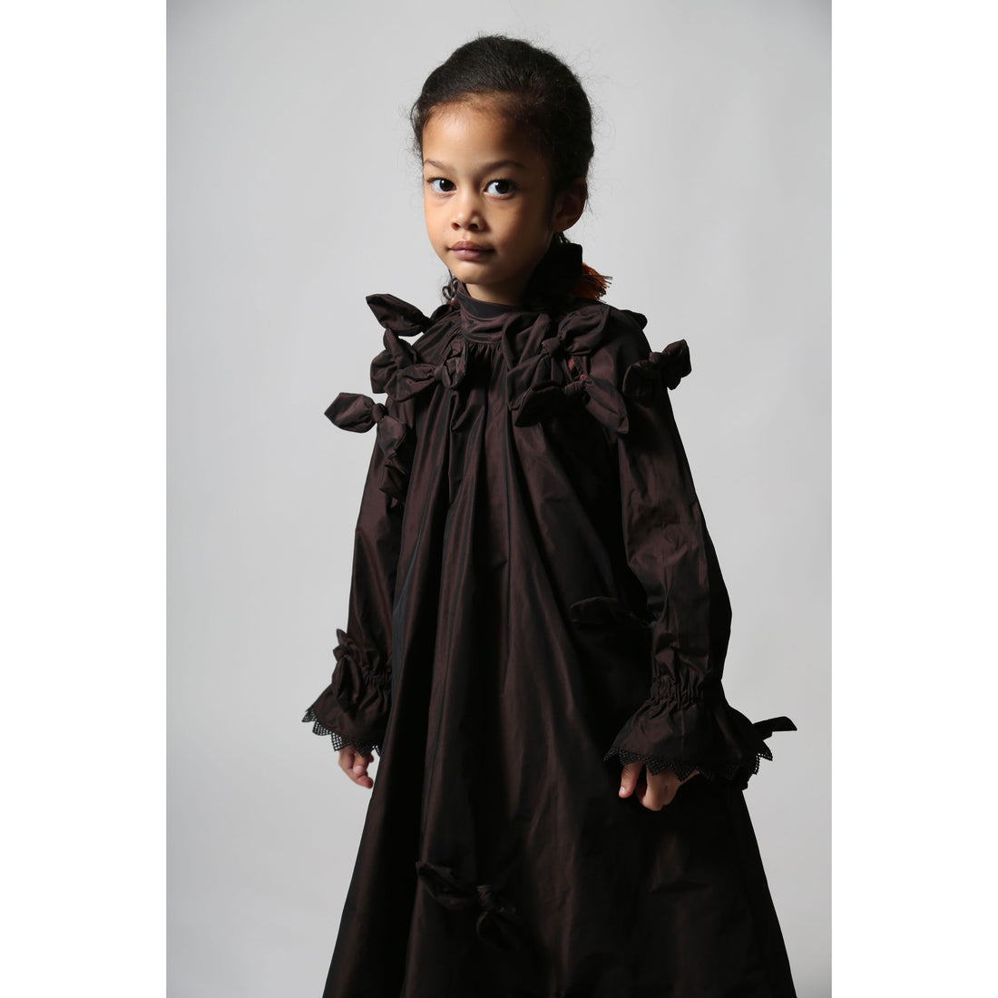Tia Cibani Raisin Estrella Bow Embellished Frock
