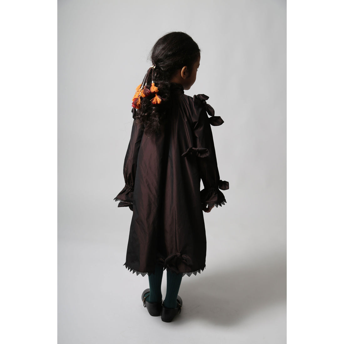 Tia Cibani Raisin Estrella Bow Embellished Frock