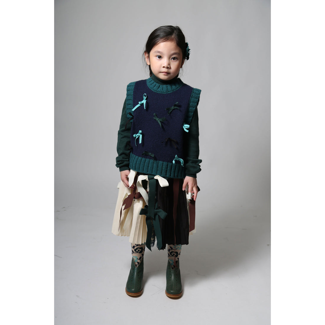 Tia Cibani Cactus Mix Amira Patchwork Bow Tie Skirt