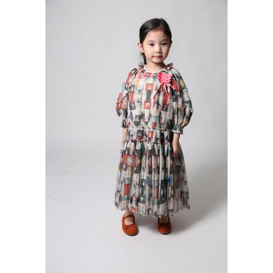 Tia Cibani Rainbow Luna Pleated Gown