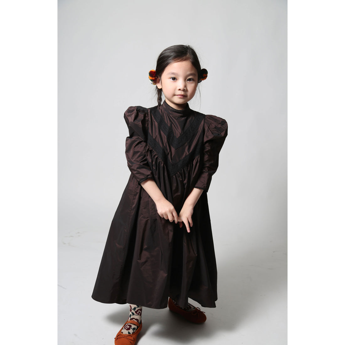 Tia Cibani Raisin Maya 3/4 Sleeve Maxi Dress