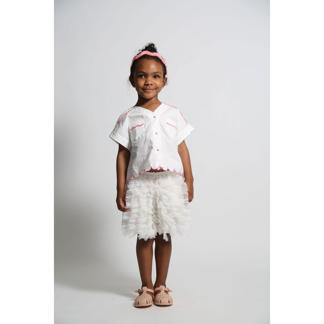 Tia Cibani Sugar Laurel Scalloped Summer Blouse