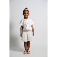 Tia Cibani Sugar Laurel Scalloped Summer Blouse