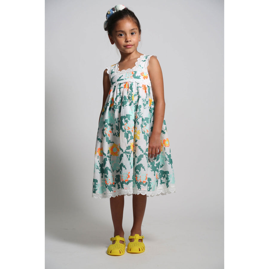 Tia Cibani Cyprus Mix Ophelia Scalloped Sun Dress