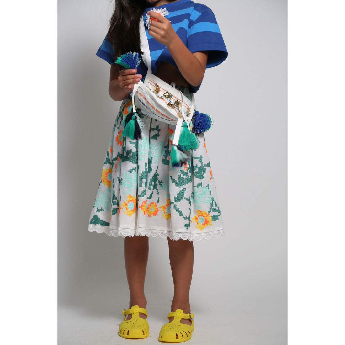 Tia Cibani Cyprus Mix Ophelia Scalloped  Skirt