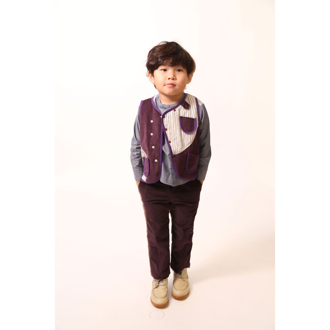 Tia Cibani Prune Mix Slim Fit Brenton Trousers